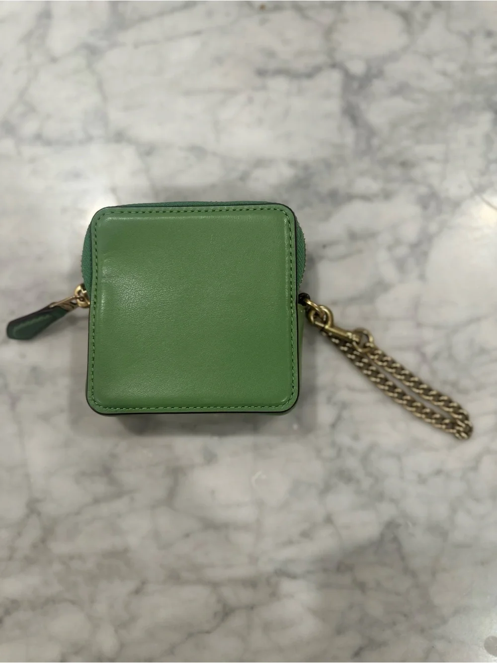 Coach Mint Green Leather Mini Chain Wallet